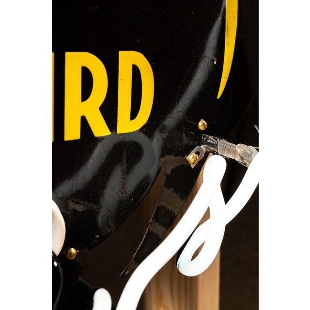 Vintage Weather-Bird Shoes Single-Sided Porcelain Neon Sign For Sale In Chicago - Image 6 of 9
