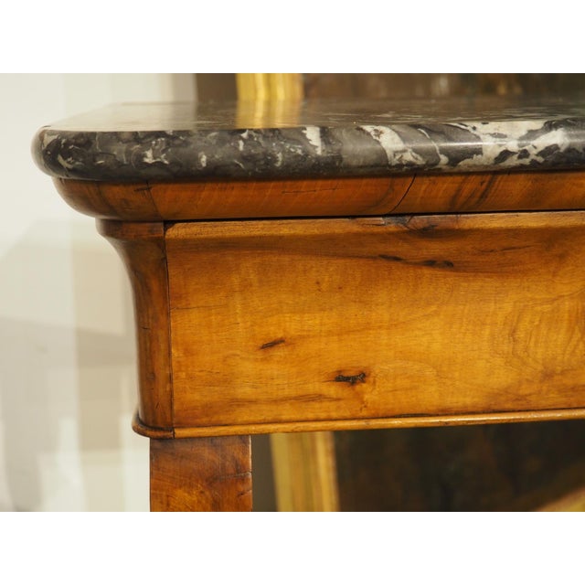Charming Circa 1825 French Restauration Period Console in Walnut and Burl Walnut For Sale - Image 10 of 17