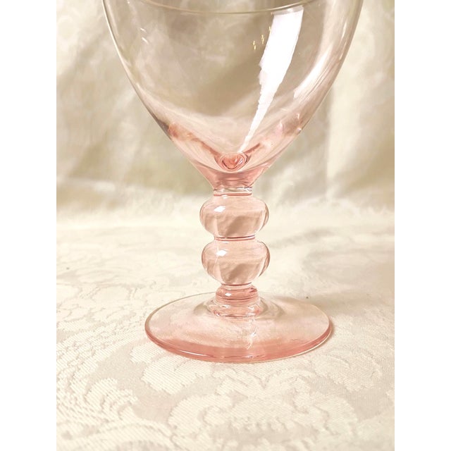 Glass Art DecoPink Hand Blown Morgantown Cocktail Glasses / Coupes - Set of 4 For Sale - Image 7 of 7