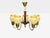 1950s Swedish Modern, Chandelier, Brass, Wood, Yellow Glass For Sale In New York - Image 6 of 11