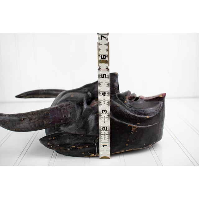 Mid 20th Century Hand Carved Devil / Demon Mask With Horns For Sale - Image 18 of 18