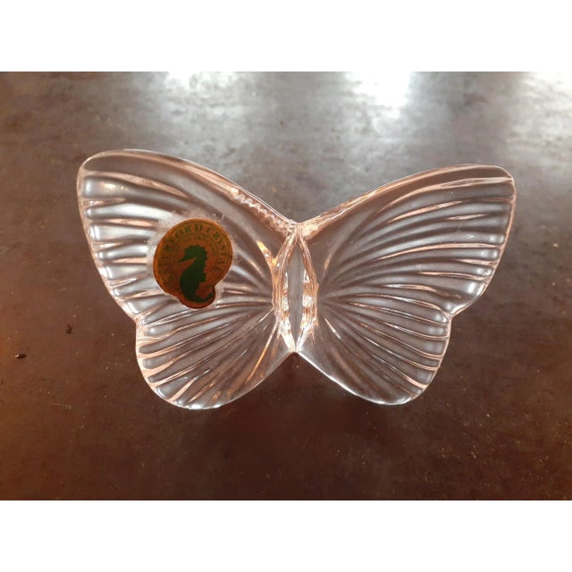 1980s Vintage Waterford Crystal Butterfly Figurine For Sale - Image 5 of 5