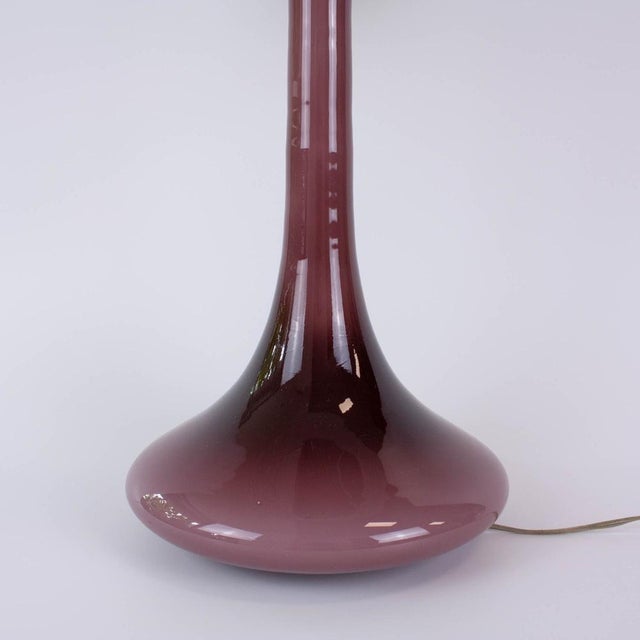 1960s Portuguese Amethyst Opaline Glass Table Lamp, 1960s For Sale - Image 5 of 14