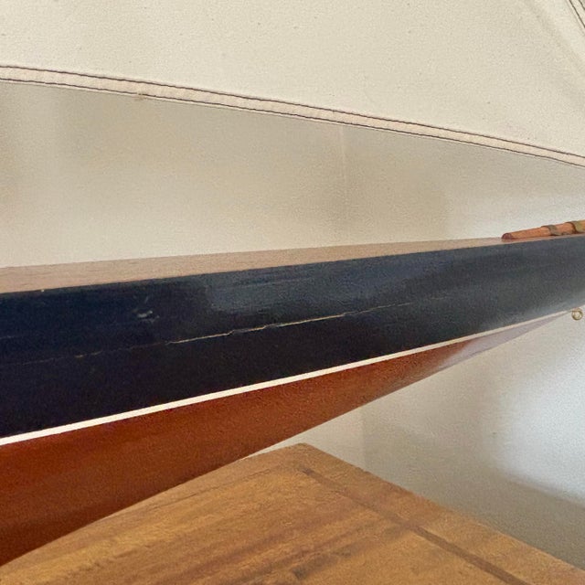 Large Vintage Coastal Scale Model of Sail Boat For Sale - Image 10 of 12