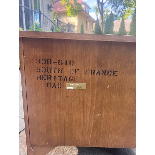 Vintage Drexel Heritage "South of France" Provincial Oak Accent Cabinet For Sale - Image 13 of 16