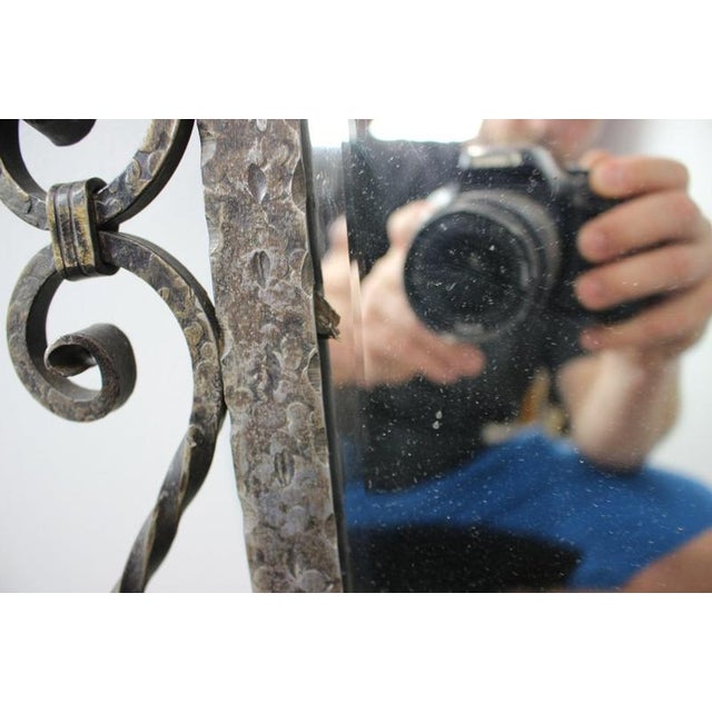 Mid-Century Ornamental Forged Metal Mirror from Moko Praha, Former Czechoslovakia, 1940s For Sale - Image 10 of 16