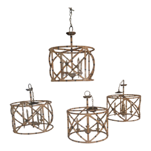 Curry & Company "Palm Beach" Arurog and Pyrite Bronze Lanterns - Set of 4
