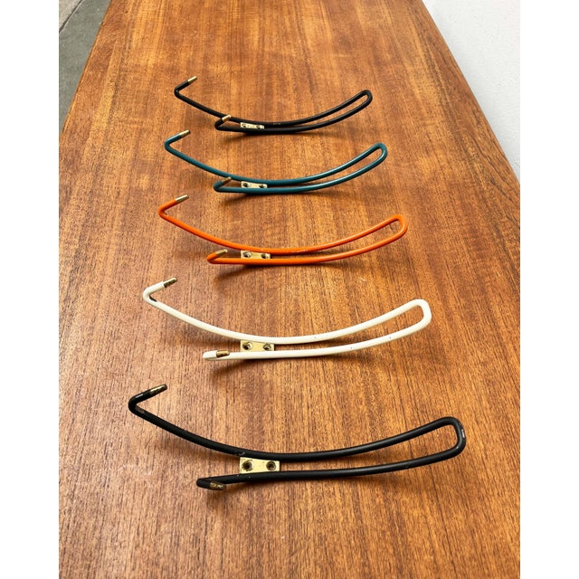 Mid-Century Modern German Wall Coat Rack, 1960s, Set of 5 For Sale - Image 6 of 18