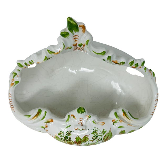 Mid-Century Modern Vintage Paul's Hand Painted Ceramic Footed Bowl Made in Italy For Sale - Image 3 of 13