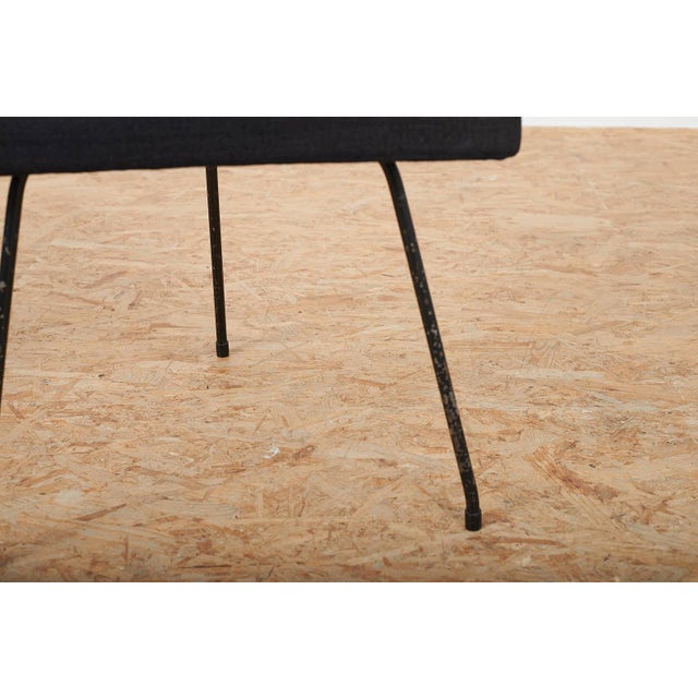 Stool with Black Metal Frame For Sale - Image 5 of 11