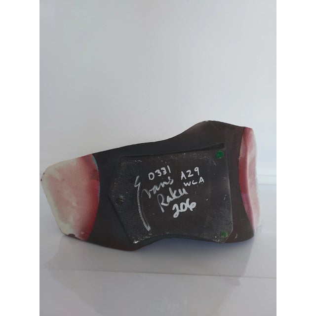 Tony Evans Signed Tony Evans Raku Vase 1980s 1990s For Sale - Image 4 of 7