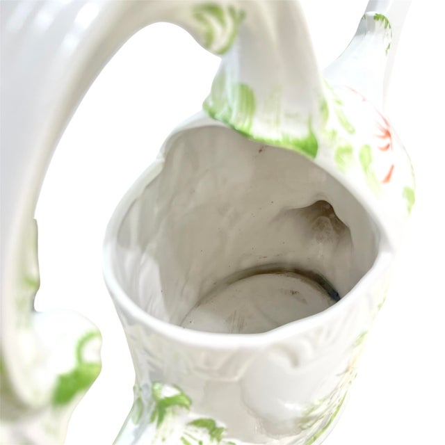 Vintage Ceramic Hand-Painted Watering Can For Sale - Image 6 of 10