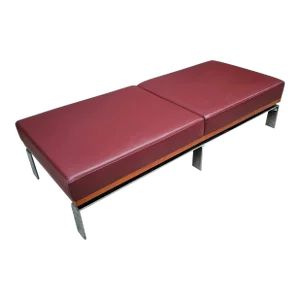 Late 20th Century David Edward Leather and Chrome Bench