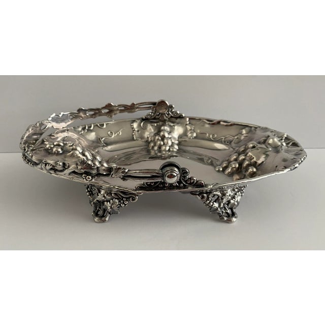 Antique Silverplate Grape Vine and Leaf Basket For Sale - Image 4 of 13