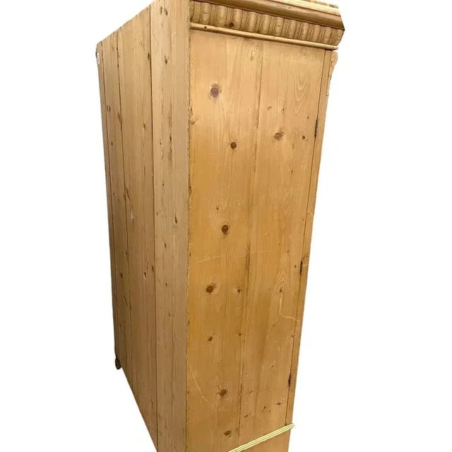 Antique French Pine Twoo Door Armoire Drawer to Base For Sale In West Palm - Image 6 of 12
