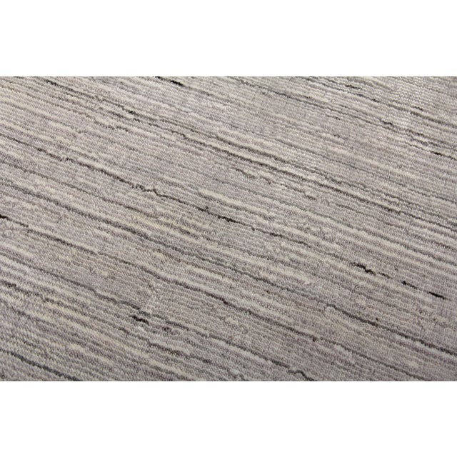 Transitional Banbury Hand loomWool Viscose Silver Rug - 9'x12' For Sale - Image 3 of 6