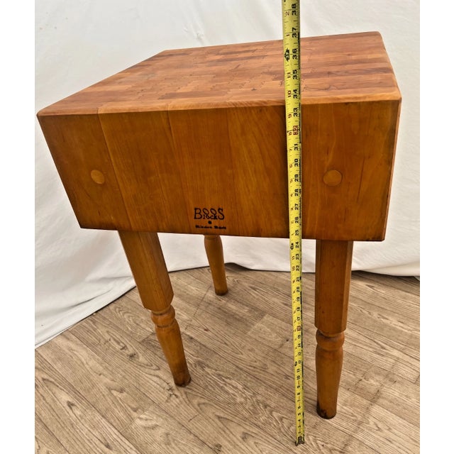Vintage Boos Butchers Block, Carving Kitchen Table Solid Dovetail Maple Slab For Sale - Image 9 of 12
