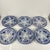 Set of 6 "Flora" Ironstone Dinner Plates – Creil and Montereau, 19th Century, Blue Fine earthenware/ironstone dinner...