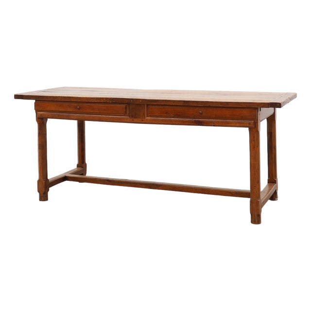 Antique Rustic Oak Dinner Table, France, 1800s For Sale