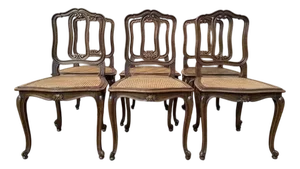 Louis XV Venetian-Style Caned Chairs, Set of 6