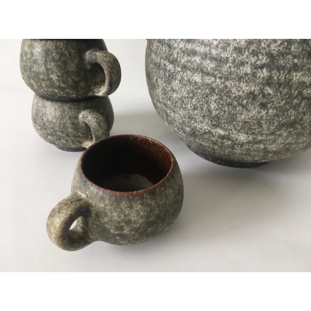 Ceramic Brutalist German Punch Set, 1970s, Set of 7 For Sale - Image 7 of 8