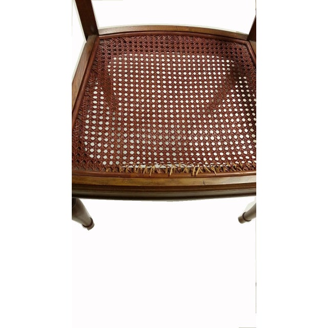 English Vintage Woven Rattan Armchairs - a Pair For Sale - Image 3 of 5