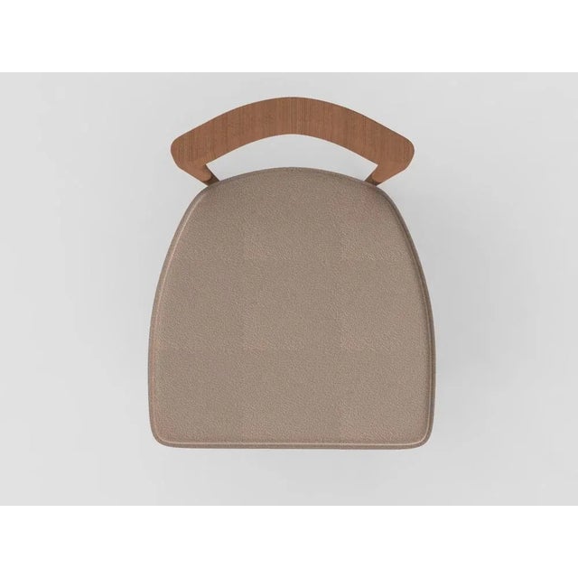 Modern Linea 613 Grey Chair in Leather and Wood by Collector Studio For Sale - Image 4 of 5