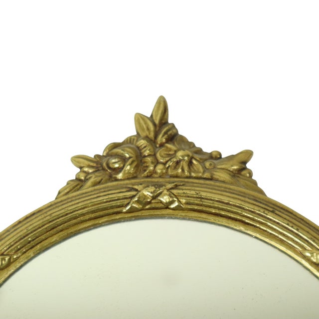 French Baroque Style Gilt Brass Table Mirror, 1950s For Sale - Image 12 of 17