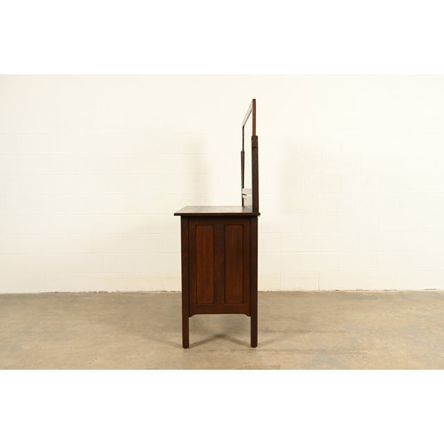 Stickley Brothers Antique Mission Oak Arts & Crafts Dresser With Mirror, Circa 1910 For Sale - Image 14 of 17