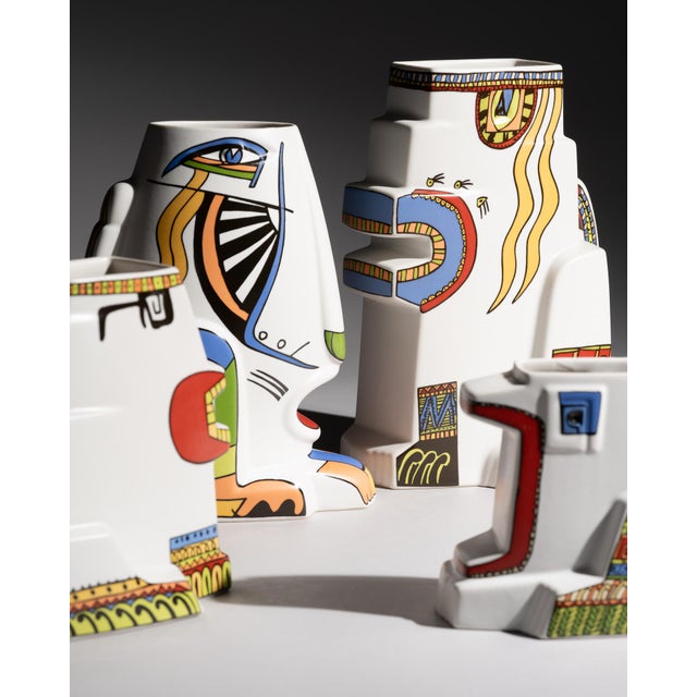 1990s Leones Porcelain Vase Set by Javier Mariscal for Rosenthal, 1990s, Set of 4 For Sale - Image 5 of 18