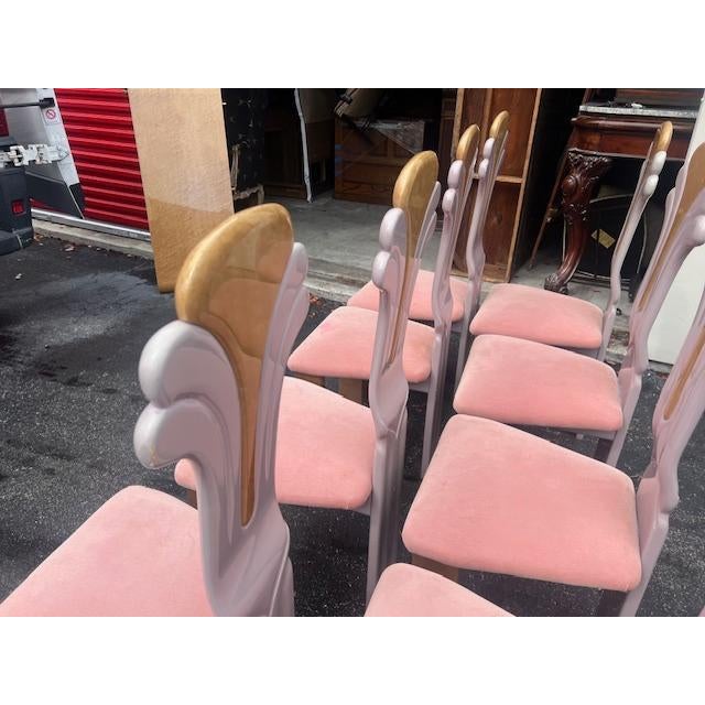 Wood 1970s Hand Painted Maple Deco Style Dining Chairs- Set of 8 For Sale - Image 7 of 10