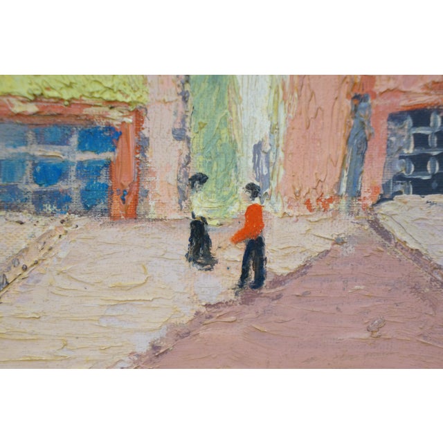 Late 20th Century H. McRae Impressionist European Cityscape Oil Painting on Board 11" For Sale - Image 9 of 11