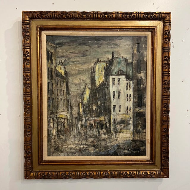 Mid 20th Century Framed Oil on Canvas Cityscape by W. Stevens For Sale - Image 11 of 11