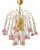 Vintage Pink Murano Flower Chandelier, 1970s For Sale