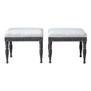 Pair of Swedish Empire Stools, Early 19th Century For Sale