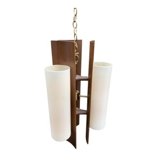 Mid Century Modern Hanging Pendant Lamp Light Fixture Attributed to Modeline For Sale