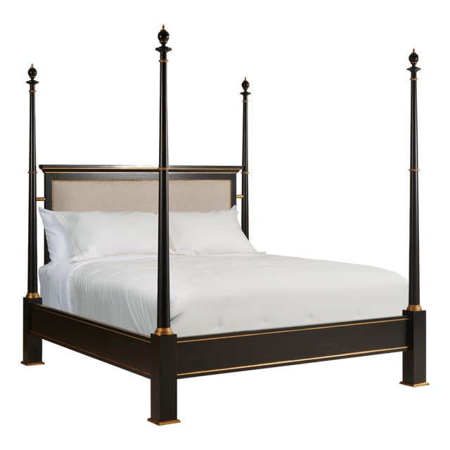 Century Furniture Barrington Poster Bed with Uph Headboard - King Size 6/6 For Sale