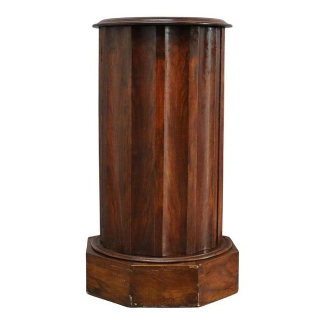 Antique Classical Carved Rosewood 1-Door Marble Top Mint Julep Drink Stand C1840 For Sale - Image 4 of 7