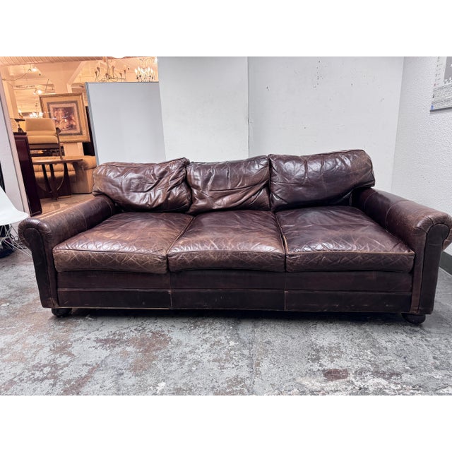 Restoration Hardware Lancaster Leather Sofa Chairish