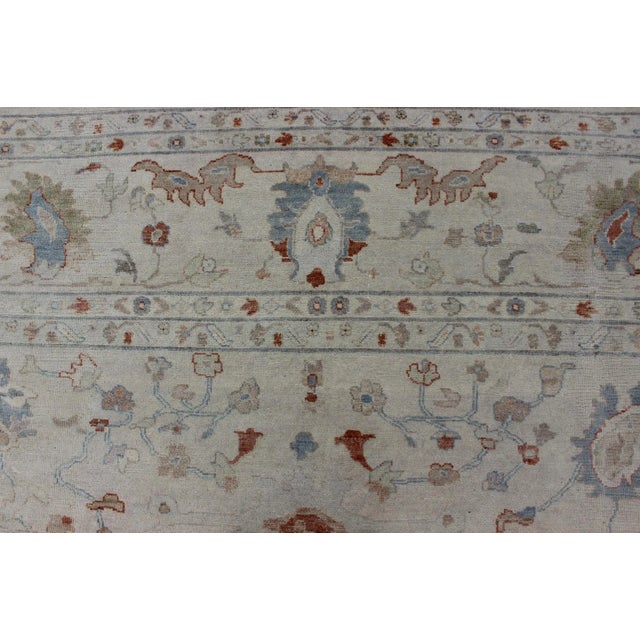 Large Hand Knotted Oushak by Keivan Woven Arts 12' X 15' For Sale - Image 9 of 12