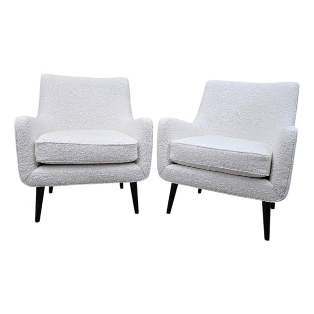 MCM Lounge Chairs Attributed to Charles Ramos, Newly Reupholstered - Pair For Sale