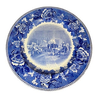 Antique Wedgwood Washington Bicentennial Blue Dinner Plate For Sale