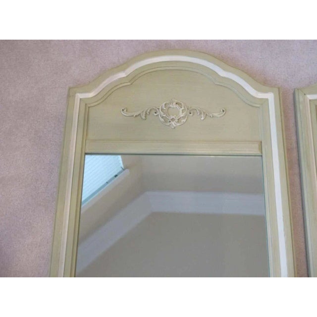 Boho Chic Vintage Mid 20th Century Celery Green Mirrors - a Pair For Sale - Image 3 of 6