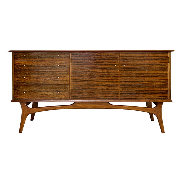 Figured Walnut Sideboard by Alfred Cox, 1960s For Sale