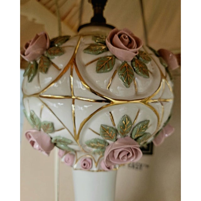 Rustic European Vintage Rustic European Porcelain Lamp For Sale - Image 3 of 7
