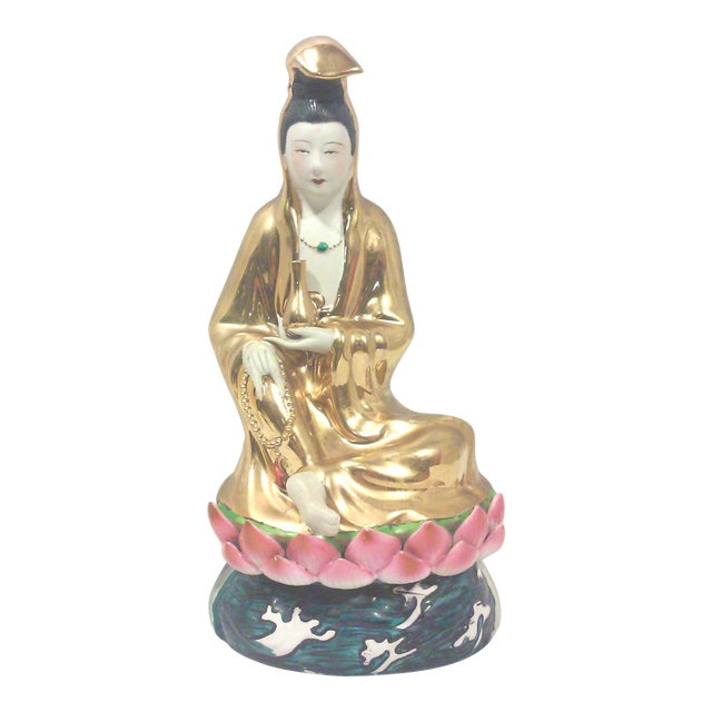 Vintage Asian Modern Porcelain Goddess Statue For Sale