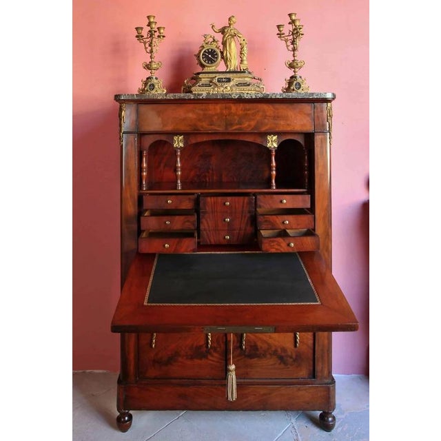 2000 - 2009 Antique Neoclassical Secretaire in Mahogany, 1800s For Sale - Image 5 of 6