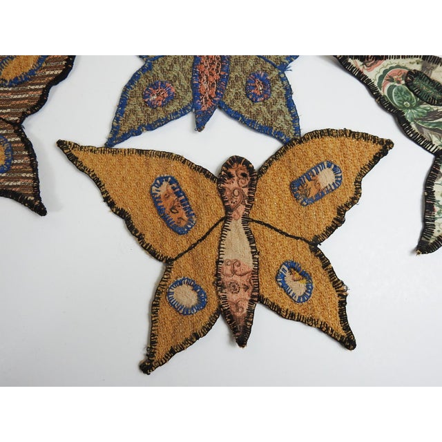 Mid 20th Century Handmade Butterfly Appliques - Set of 7 For Sale - Image 4 of 8