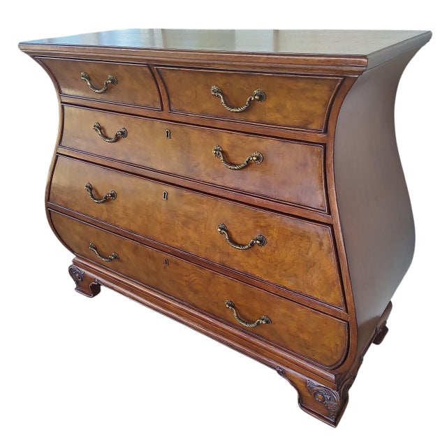 Rococo 2000s Ethan Allen Bombe Chest of Drawers For Sale - Image 3 of 13