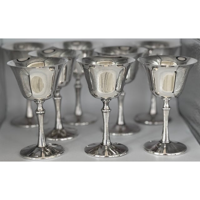 Made in Italy El De Uberti Mid-Century Silver Plated Goblets - Set of 8 For Sale - Image 17 of 17